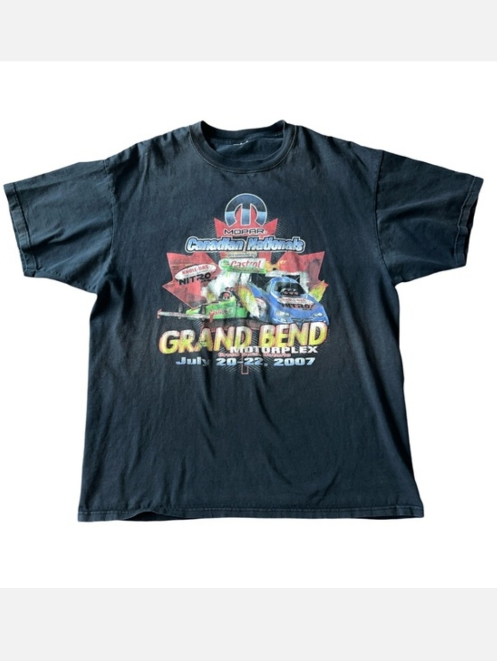 Vintage Black Graphic Tee- Grand Bend Motorplex in Ontario, Canada PTP 24